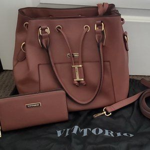 Vittorio Tote Bag w/Strap & Matching Wallet